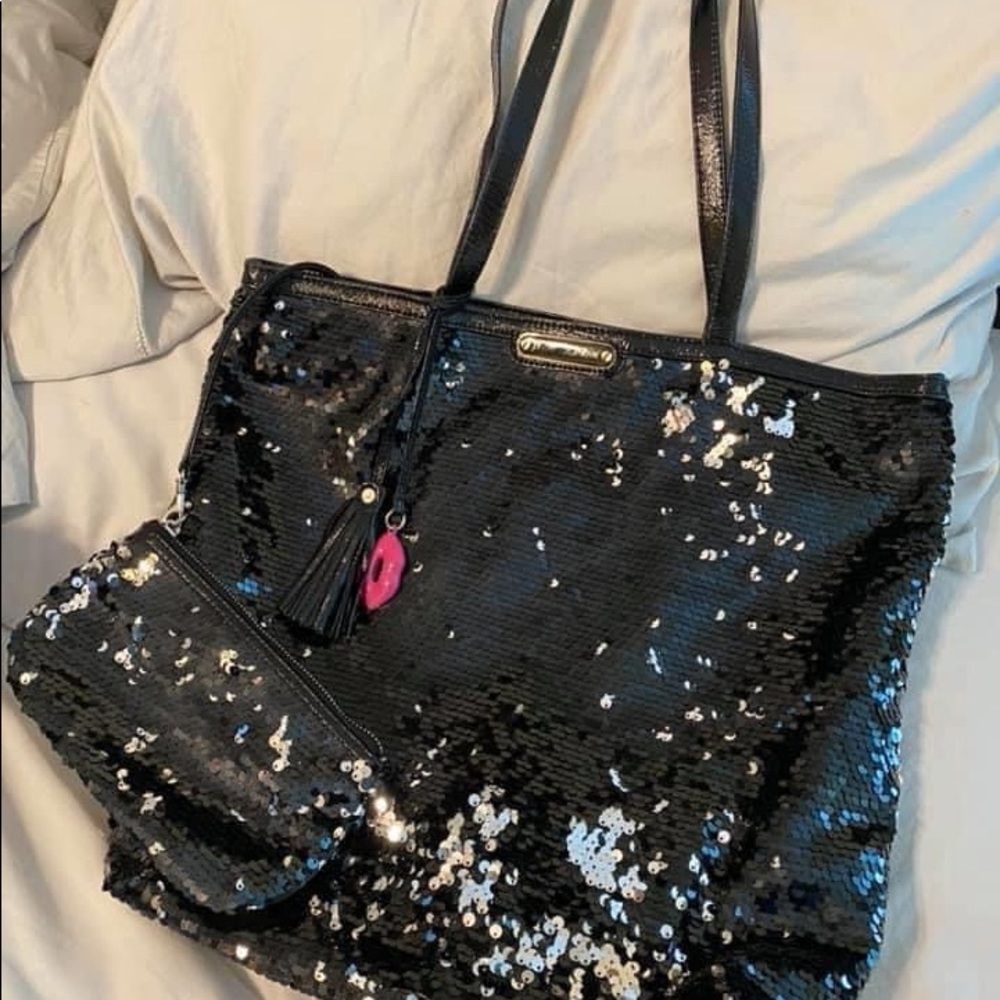 Betsey Johnson sequined tote